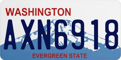 WA license plate AXN6918