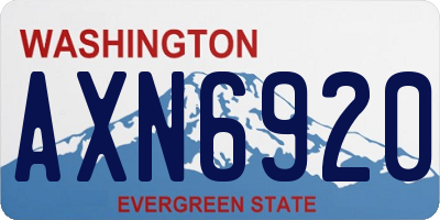 WA license plate AXN6920