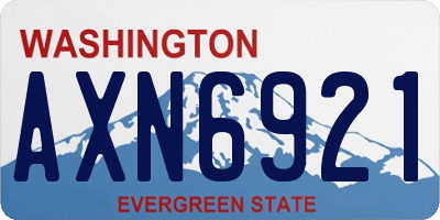 WA license plate AXN6921