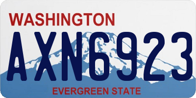WA license plate AXN6923
