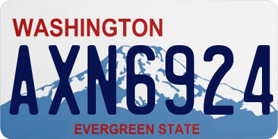 WA license plate AXN6924