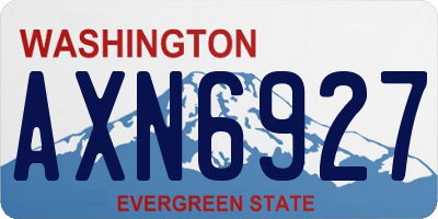 WA license plate AXN6927
