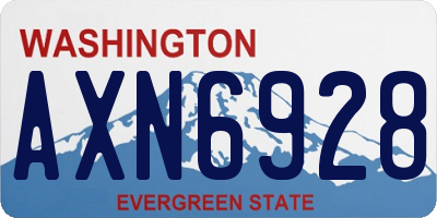 WA license plate AXN6928