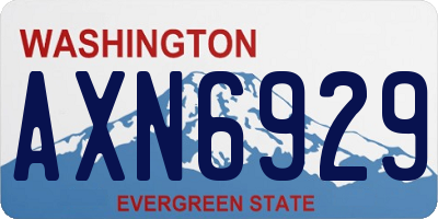 WA license plate AXN6929