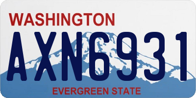 WA license plate AXN6931