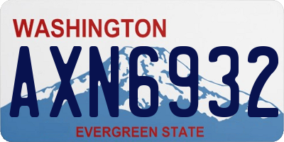 WA license plate AXN6932