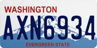 WA license plate AXN6934