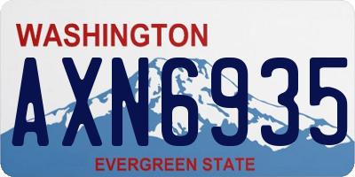 WA license plate AXN6935