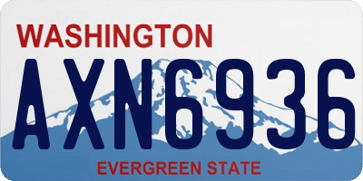WA license plate AXN6936