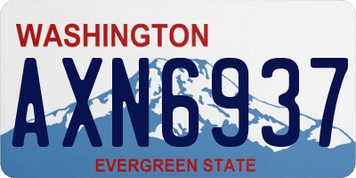WA license plate AXN6937