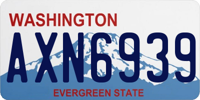 WA license plate AXN6939