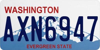 WA license plate AXN6947
