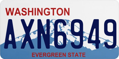 WA license plate AXN6949
