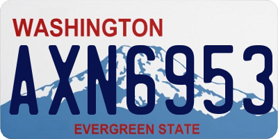 WA license plate AXN6953