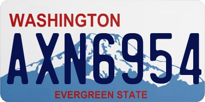 WA license plate AXN6954