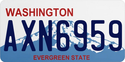 WA license plate AXN6959
