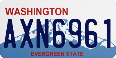 WA license plate AXN6961
