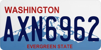 WA license plate AXN6962