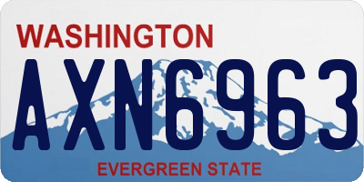 WA license plate AXN6963
