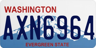WA license plate AXN6964