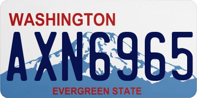 WA license plate AXN6965