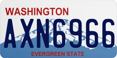 WA license plate AXN6966