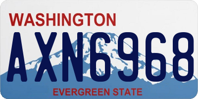 WA license plate AXN6968