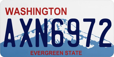 WA license plate AXN6972
