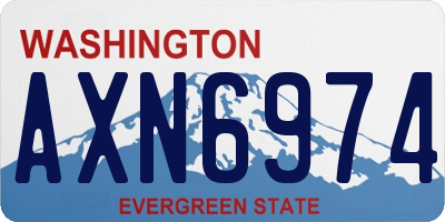 WA license plate AXN6974