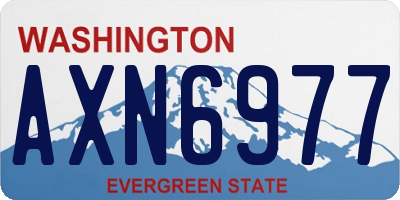 WA license plate AXN6977