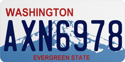 WA license plate AXN6978
