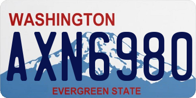 WA license plate AXN6980