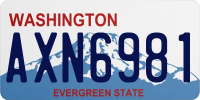WA license plate AXN6981