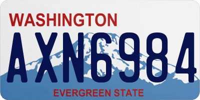 WA license plate AXN6984