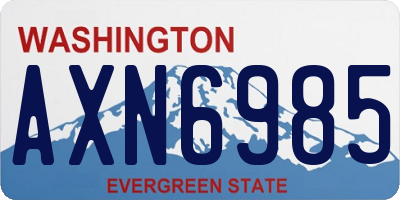 WA license plate AXN6985