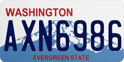 WA license plate AXN6986