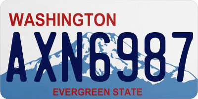 WA license plate AXN6987