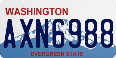 WA license plate AXN6988