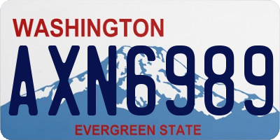 WA license plate AXN6989