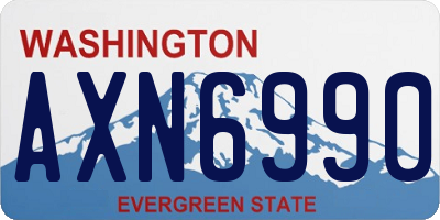 WA license plate AXN6990