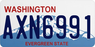 WA license plate AXN6991