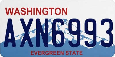 WA license plate AXN6993