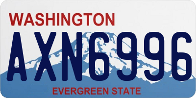 WA license plate AXN6996