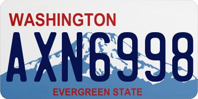 WA license plate AXN6998