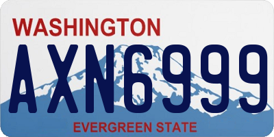 WA license plate AXN6999