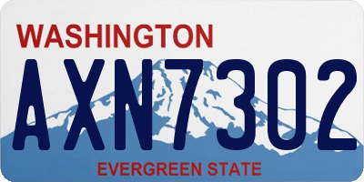 WA license plate AXN7302