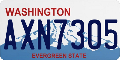 WA license plate AXN7305