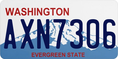WA license plate AXN7306