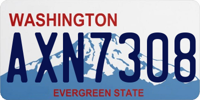 WA license plate AXN7308