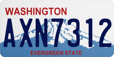 WA license plate AXN7312